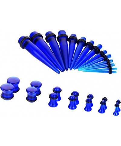 36 PCS Small Gauges Set Acrylic Tapers Tunnels Kit Piercing Earrings with O-rings 12G-00G Dark Blue $7.49 Body Jewelry