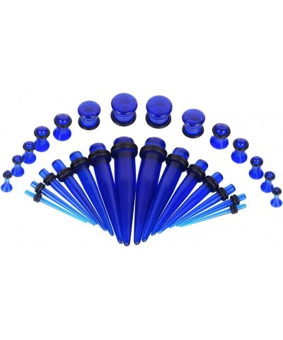 36 PCS Small Gauges Set Acrylic Tapers Tunnels Kit Piercing Earrings with O-rings 12G-00G Dark Blue $7.49 Body Jewelry